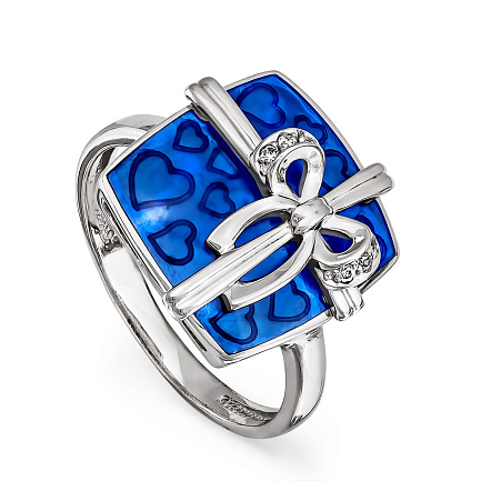 Кольцо из серебра с фианитами