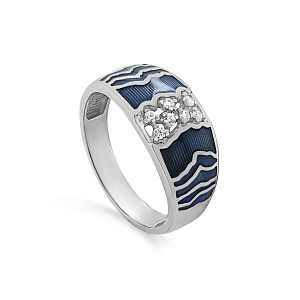 Кольцо из серебра с фианитами