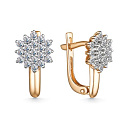 Серьги с английским замком из красного золота с бриллиантами