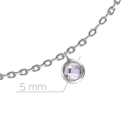 Браслет декоративный из серебра с фианитом