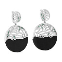 Серьги с английским замком из серебра с фианитами