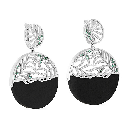 Серьги с английским замком из серебра с фианитами