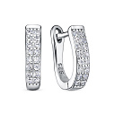 Серьги с английским замком из серебра с фианитами