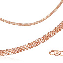 Цепь автомат из красного золота, плетение якорная четырехрядная бисмарк