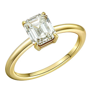 Кольцо из желтого золота с бриллиантом