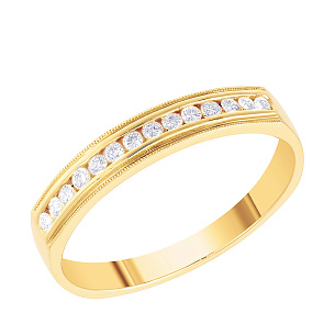 Кольцо обручальное из желтого золота с бриллиантом