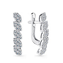 Серьги с английским замком из белого золота с бриллиантами