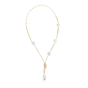 Колье из желтого золота с жемчугами, бриллиантами