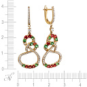 Серьги с английским замком из желтого золота с бриллиантами