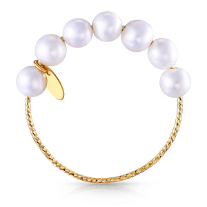 Кольцо из желтого золота с жемчугом