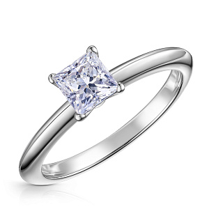 Кольцо из белого золота с бриллиантом