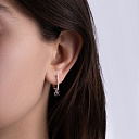 Серьги с английским замком из белого золота с бриллиантами