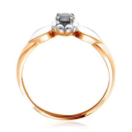 Кольцо из красного золота с сапфиром