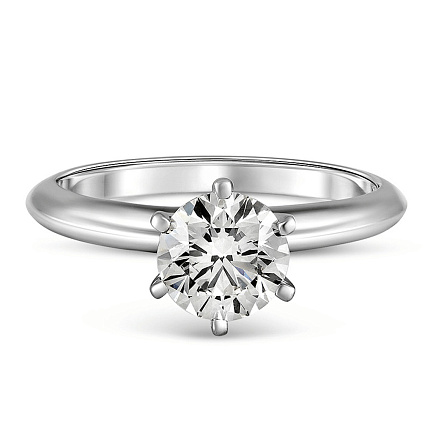 Кольцо из белого золота с бриллиантом