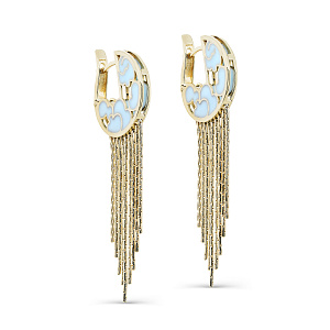 Серьги с английским замком из желтого золота