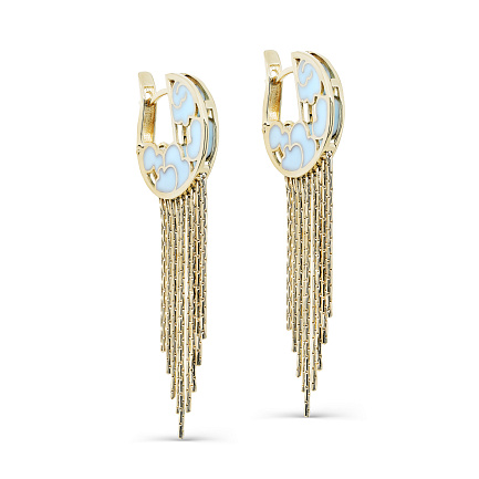 Серьги с английским замком из желтого золота