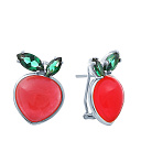 Серьги из серебра с фианитом