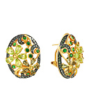 Серьги из желтого золота с сапфирами