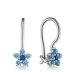 Серьги с французским замком из серебра