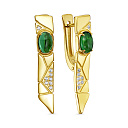 Серьги с английским замком из серебра с фианитами