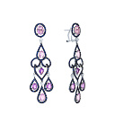 Серьги из белого золота с бриллиантами, аметистами