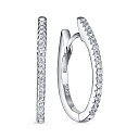 Серьги с английским замком из серебра с фианитами