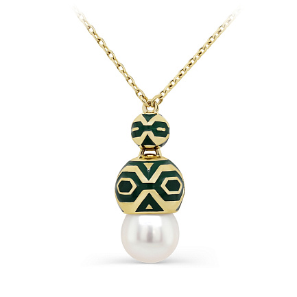 Колье из желтого золота с жемчугом