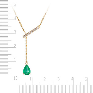 Колье из желтого золота с изумрудом