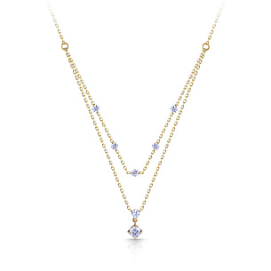 Колье из желтого золота с фианитом