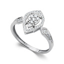 Кольцо из белого золота с бриллиантами