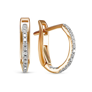 Серьги из красного золота с бриллиантами