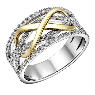 Кольцо из белого золота с бриллиантом