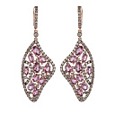 Серьги с английским замком из красного золота с бриллиантами