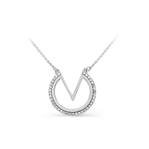 Колье из белого золота с бриллиантом