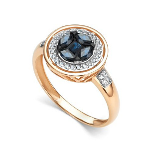 Кольцо из красного золота с бриллиантом