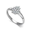 Кольцо из белого золота с бриллиантами