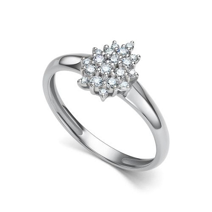 Кольцо из белого золота с бриллиантами