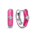 Серьги с английским замком из серебра с фианитами