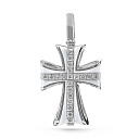 Крест из белого золота с бриллиантами