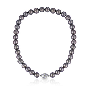 Колье из белого золота с жемчугом