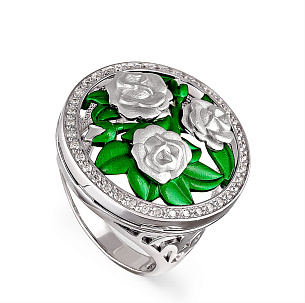 Кольцо из серебра с фианитом