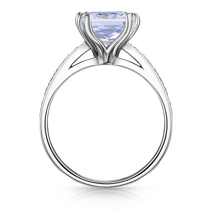 Кольцо из серебра с фианитом