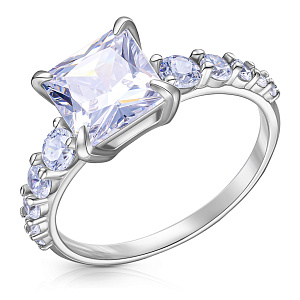 Кольцо из серебра с фианитом