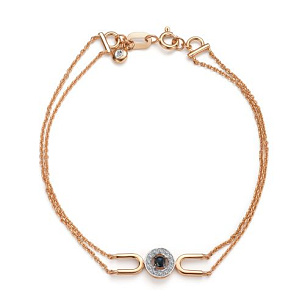 Браслет из красного золота с бриллиантом