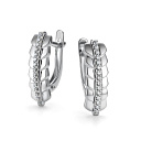 Серьги с английским замком из белого золота с бриллиантами