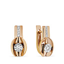 Серьги с английским замком из красного золота с бриллиантами