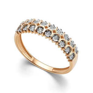 Кольцо из красного золота с бриллиантом