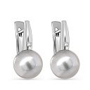 Серьги с английским замком из белого золота с бриллиантами