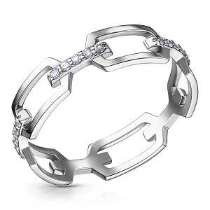 Кольцо из белого золота с бриллиантами