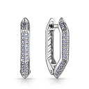 Серьги с английским замком из серебра с фианитом